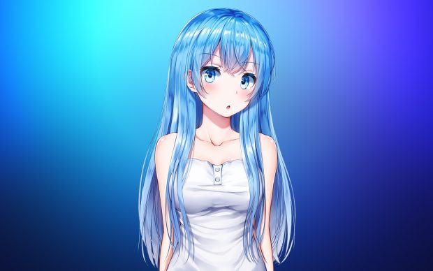 Blue Anime Girl Wallpaper HD.