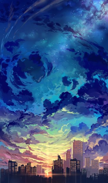 Blue Anime Wallpaper Aesthetic Wallpaper HD.