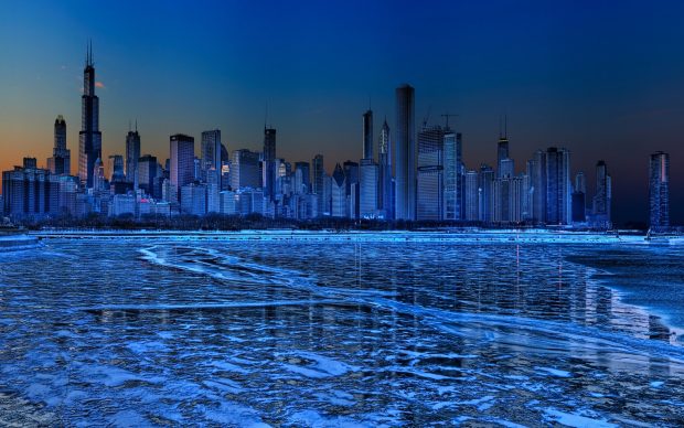 Blue Chicago Wallpaper HD.