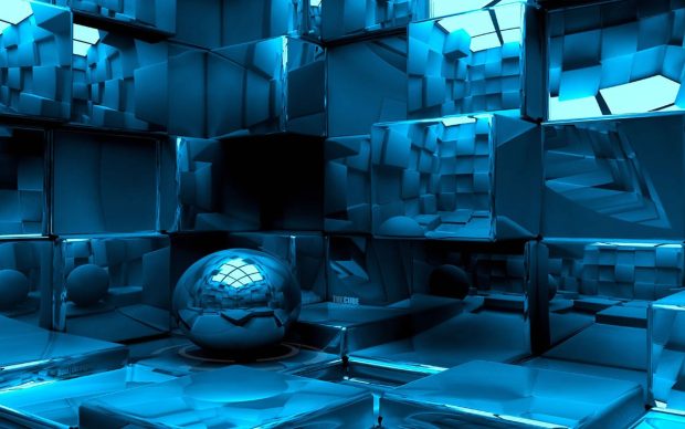 Blue Cool Backgrounds 3D Art.