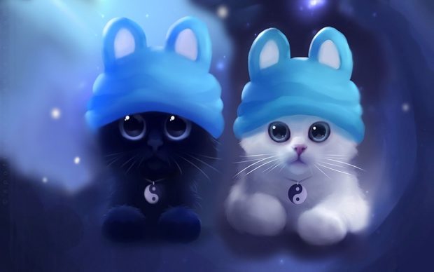Blue Cute Cat Wallpaper HD.