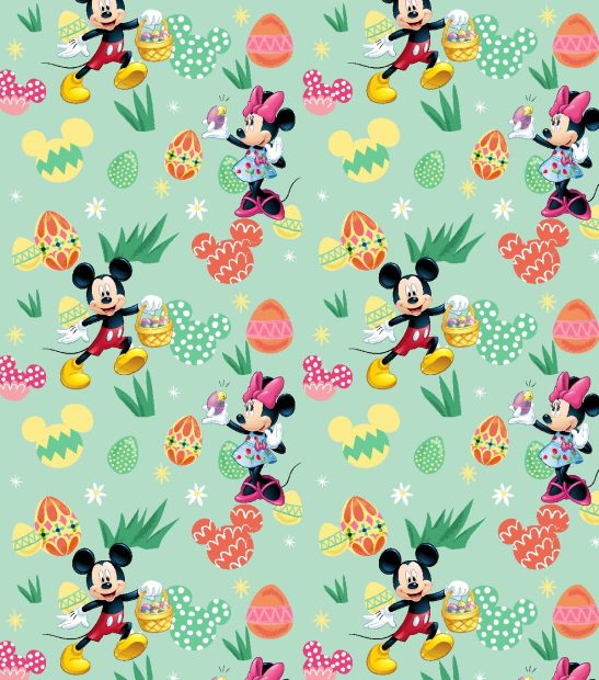 Blue Free Mickey Mouse Easter Wallpaper.