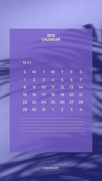 Blue May 2022 Calendar Backgrounds.