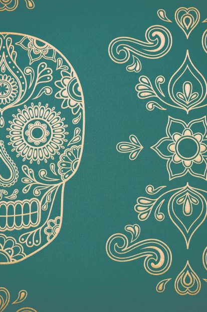 Blue Sugar Skull Wallpaper HD.