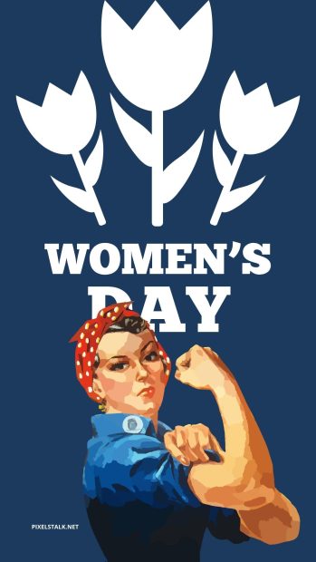 Blue Womens Day Iphone Wallpaper.