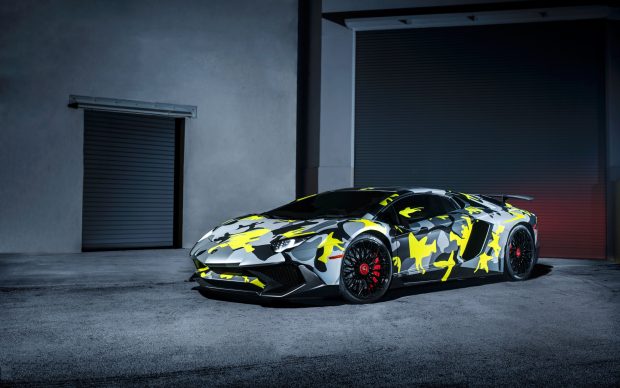 Camo Lamborghini Aventador Wallpaper HD.