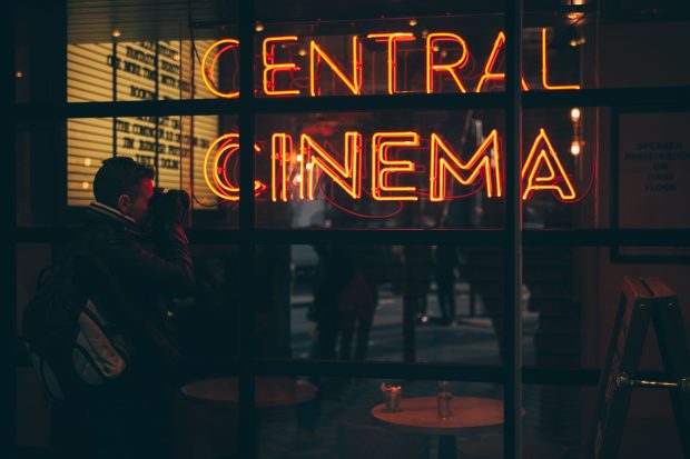 Cinema Neon Sign Wallpaper HD.