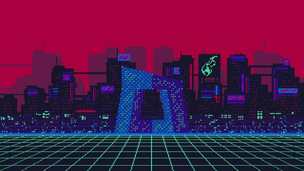 City 8 Bit Background.