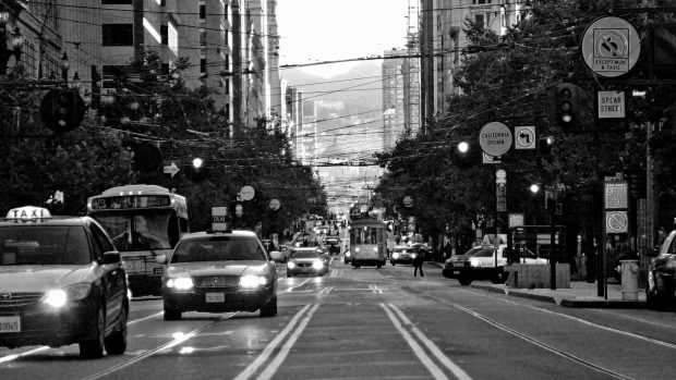 City Street Wide Screen Background HD.
