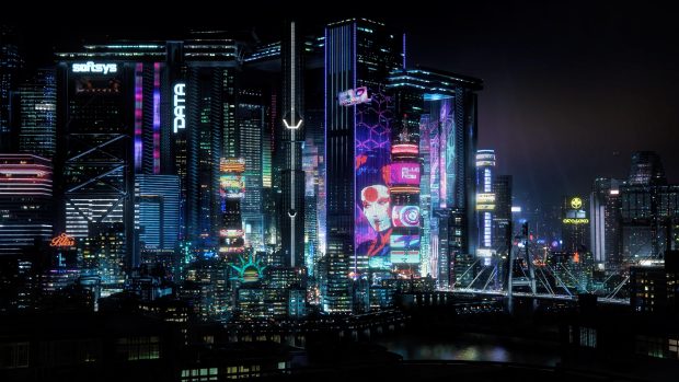 City Wallpaper Cyberpunk 2077.