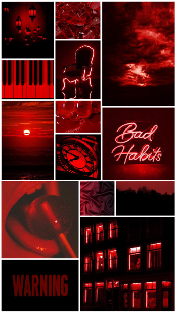 Collage Aesthetic Red And Black Wallpaper Iphone.