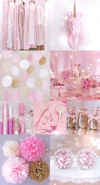 Collage Girly Rose Gold Cute Wallpaper HD.