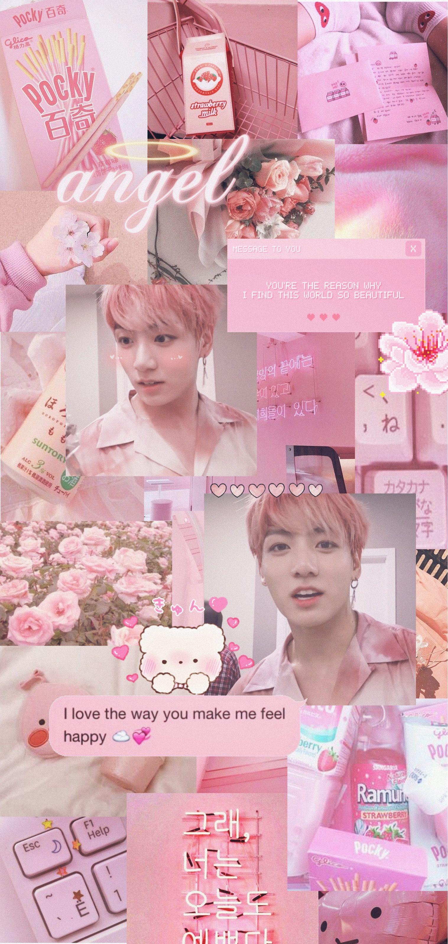 Soft wallpaper aesthetic pastel pink