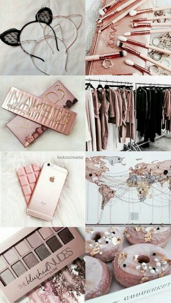 Collage Rose Gold Wallpaper Aesthetic HD.