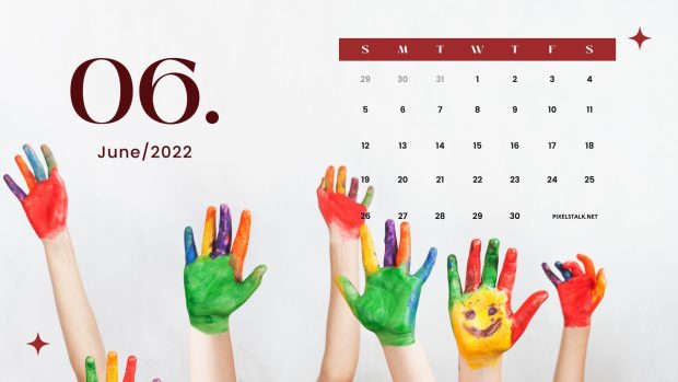 Color June 2022 Calendar Background Childrens Day.