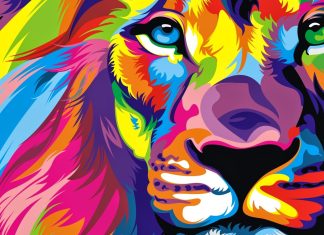 Colorful Desktop Wallpapers 4K Lion.