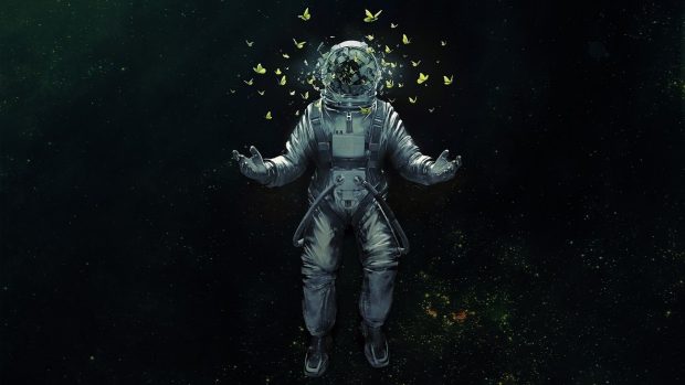 Cool Astronaut Wallpaper Desktop Dark.