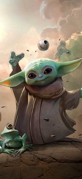 Cool Baby Yoda Phone Background.