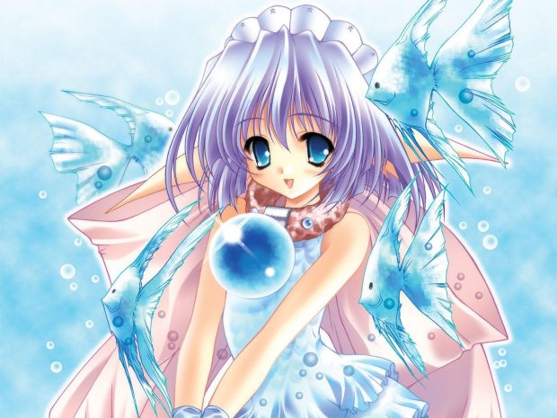 Cool Cute Anime Girl Wallpaper HD Water.