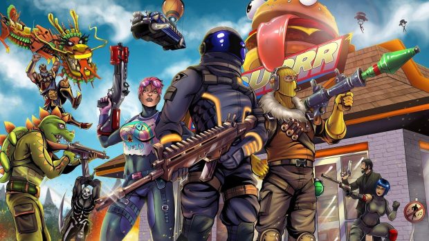 Cool Fortnite Backgrounds Cartoon Art.