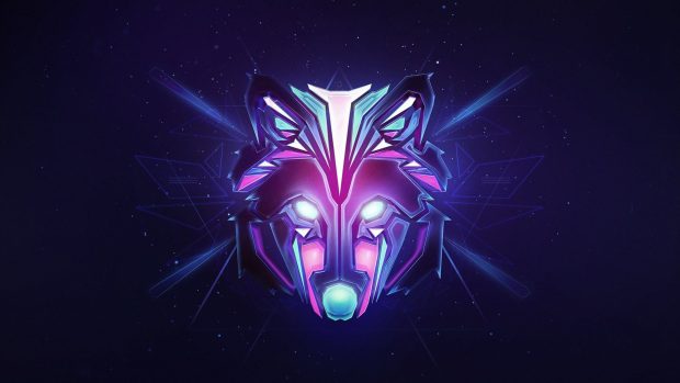 Cool Galaxy Wolf 4K Wallpaper.