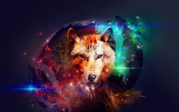 Cool Galaxy Wolf Wallpaper Free Download.