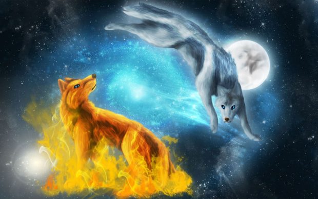 Cool Galaxy Wolf Wallpaper HD.