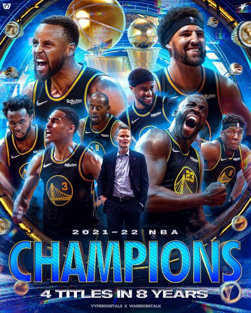 Cool Golden State Warriors NBA Champions 2022 Wallpaper HD.