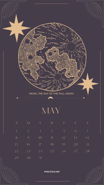 Cool May 2022 Calendar Wallpaper HD.