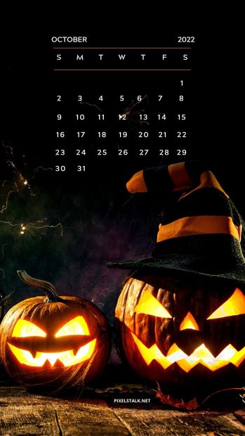 Cool October 2022 Calendar Phone Background.