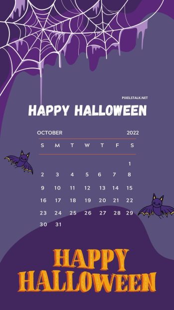 Cool October 2022 Calendar Phone Wallpaper HD.