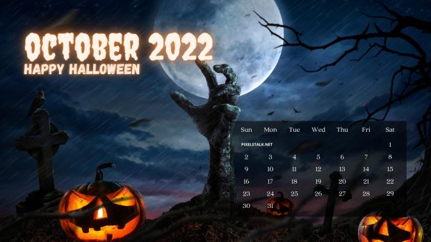 Cool October 2022 Calendar Wallpaper.