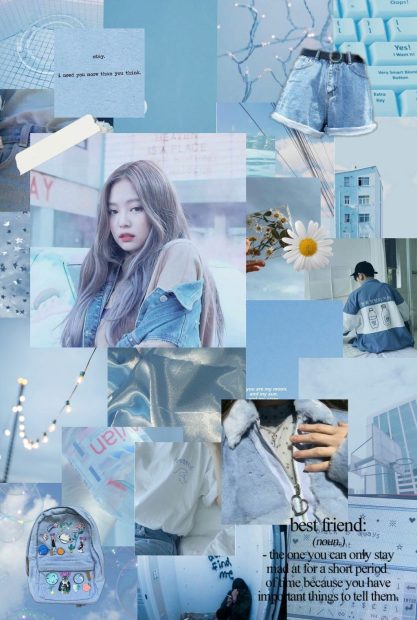 Cute Aesthetic Collage Wallpaper HD Jennie Black Pink.