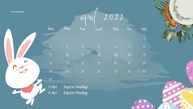 Cute April 2022 Calendar Background.