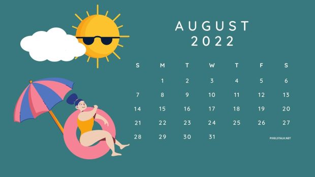 Cute August 2022 Calendar Wallpaper.