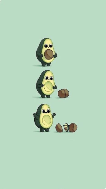 Cute Avocado HD Wallpaper Free download.