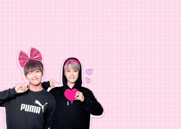 Cute BTS Wallpaper Pink Color.