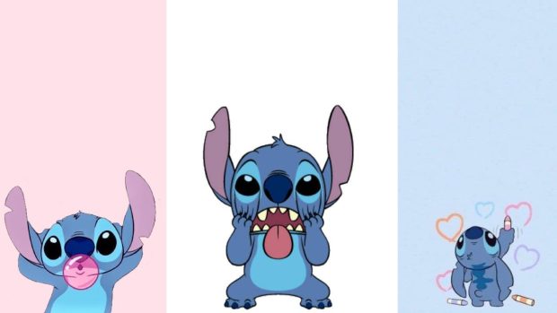 Cute Blue Backgrounds Stitch.