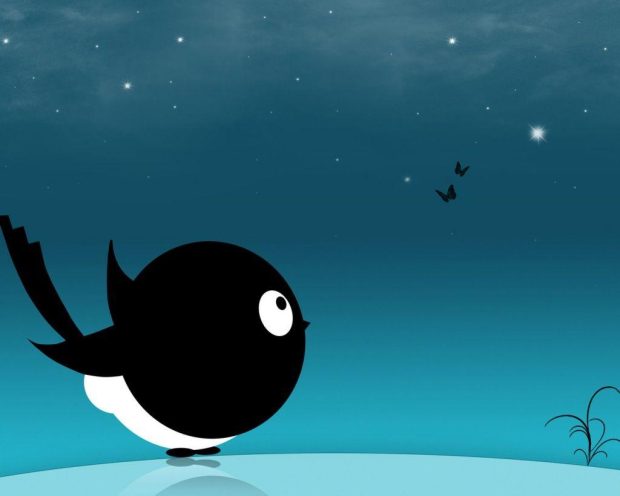 Cute Blue Wallpaper Desktop Bird.