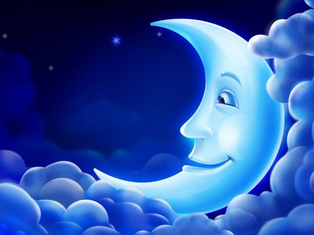 Cute Blue Wallpaper Desktop Moon.