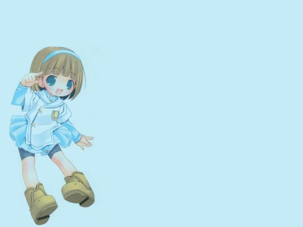 Cute Blue Wallpaper High Quality Anime Girl.