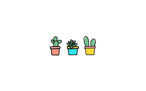 Cute Cactus Desktop Background.