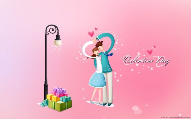 Cute Cartoon Couple Love HD wallpaper.