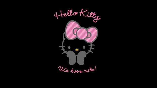 Cute Dark Wallpaper Hello Kitty.