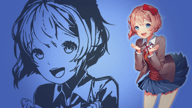 Cute Doki Doki Literature Club Background.