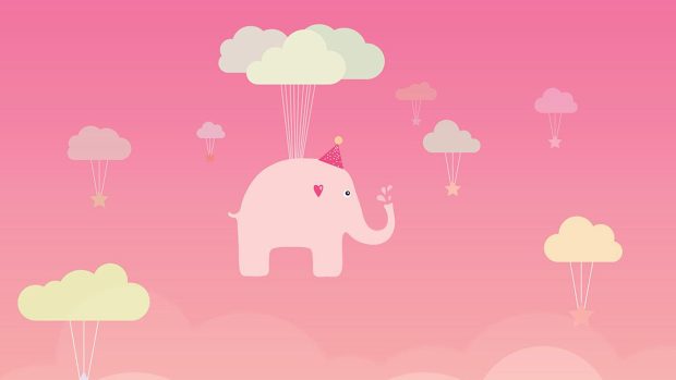 Cute Elephant Art Image.