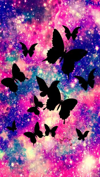 Cute Galaxy Wide Screen Background Butterfly.