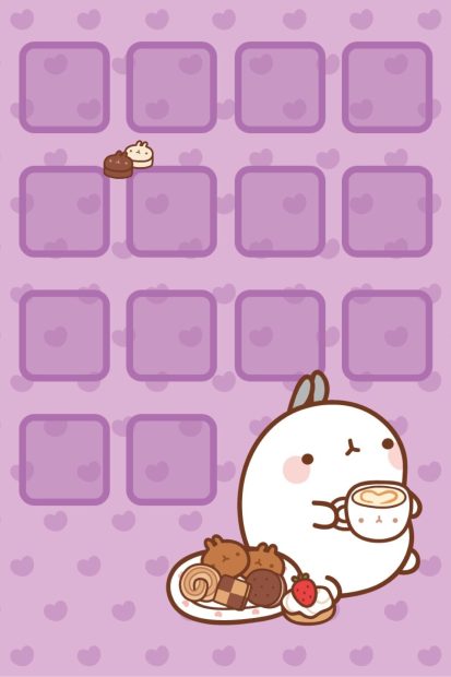 Cute Home Screen Wallpaper HD Purple.