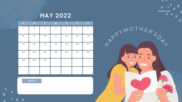 Cute May 2022 Calendar Wallpaper.