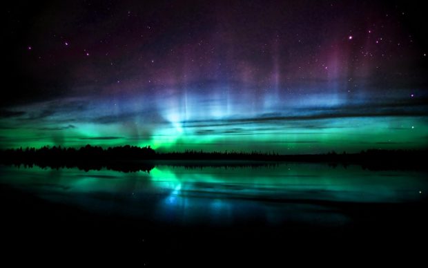 Cute Northern Lights Background.